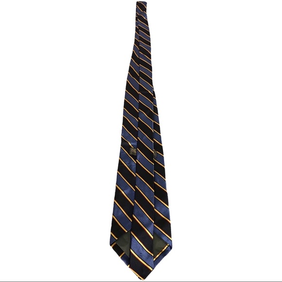 Barbara Blank Blue Striped Silk Tie - Picture 2 of 5